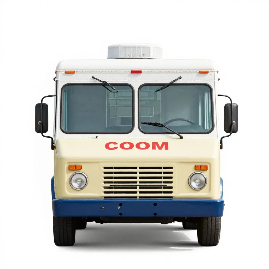 Ice cream truck isolated on a white background