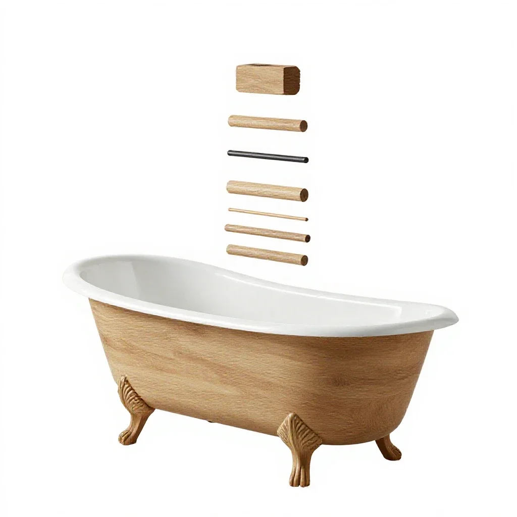 Claw-foot bathtub isolated on a white background
