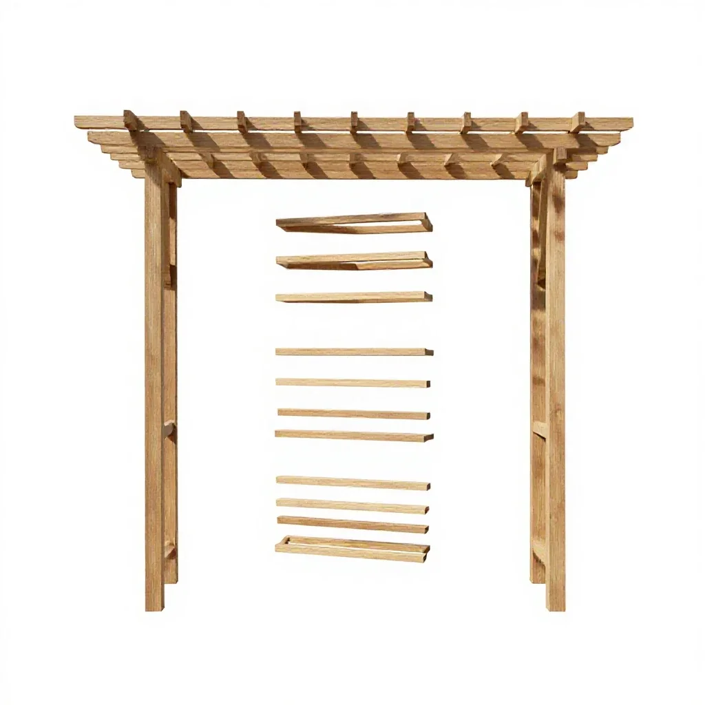 Garden pergola frame isolated on a white background
