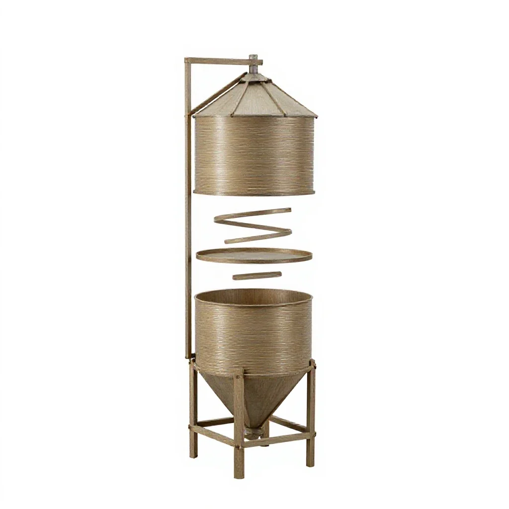 Grain silo model isolated on a white background