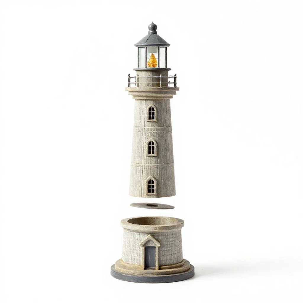 Lighthouse model isolated on a white background