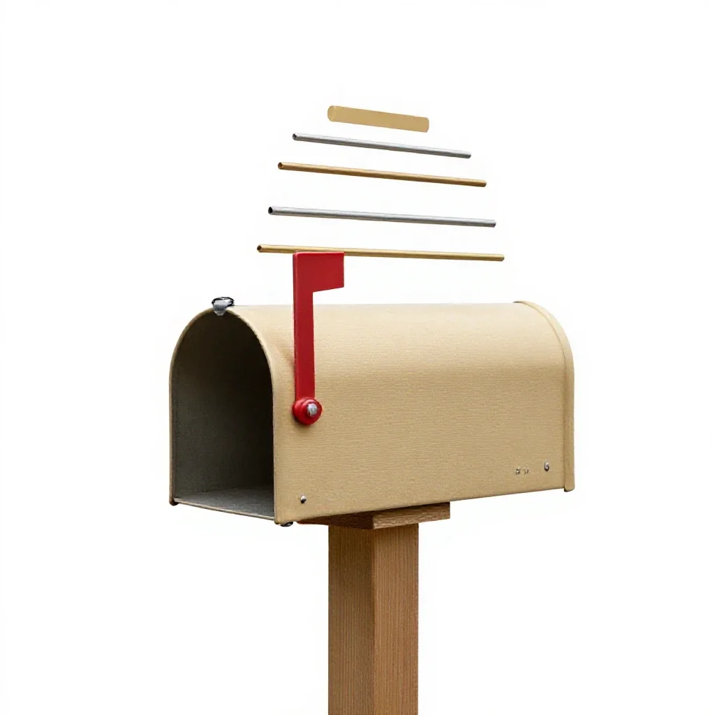 Mailbox on a post isolated on a white background