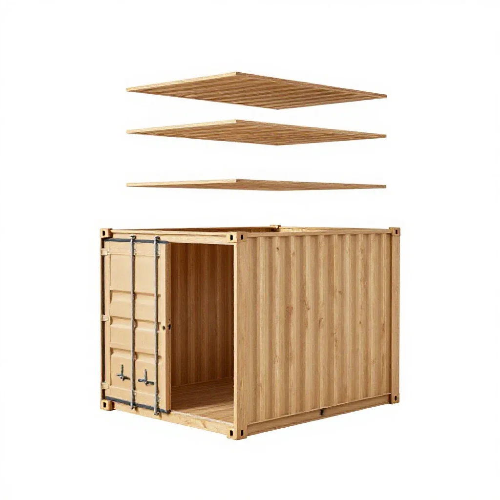 Shipping container home module isolated on a white background