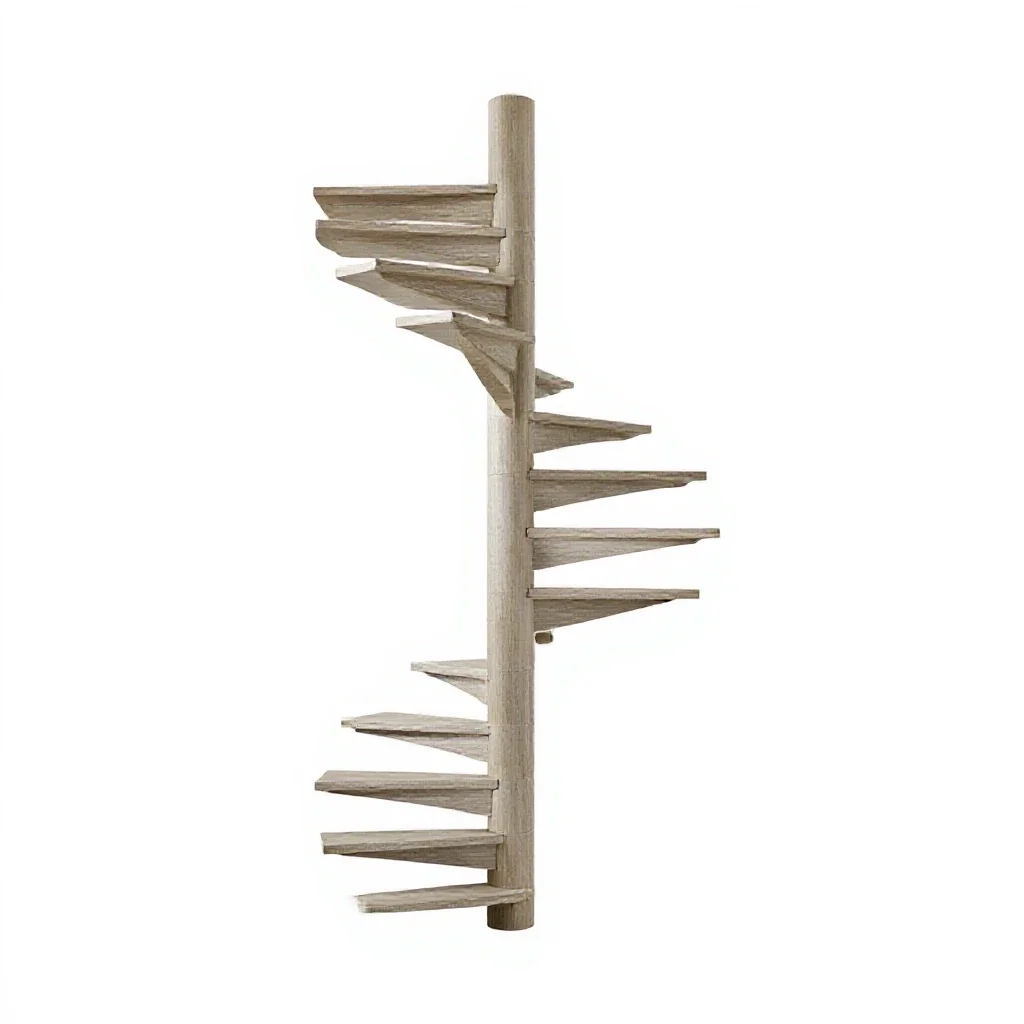 Spiral staircase segment isolated on a white background