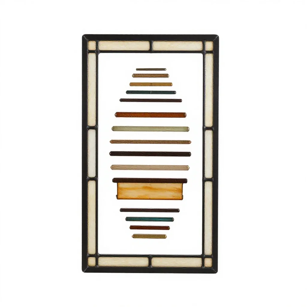 Stained glass panel isolated on a white background