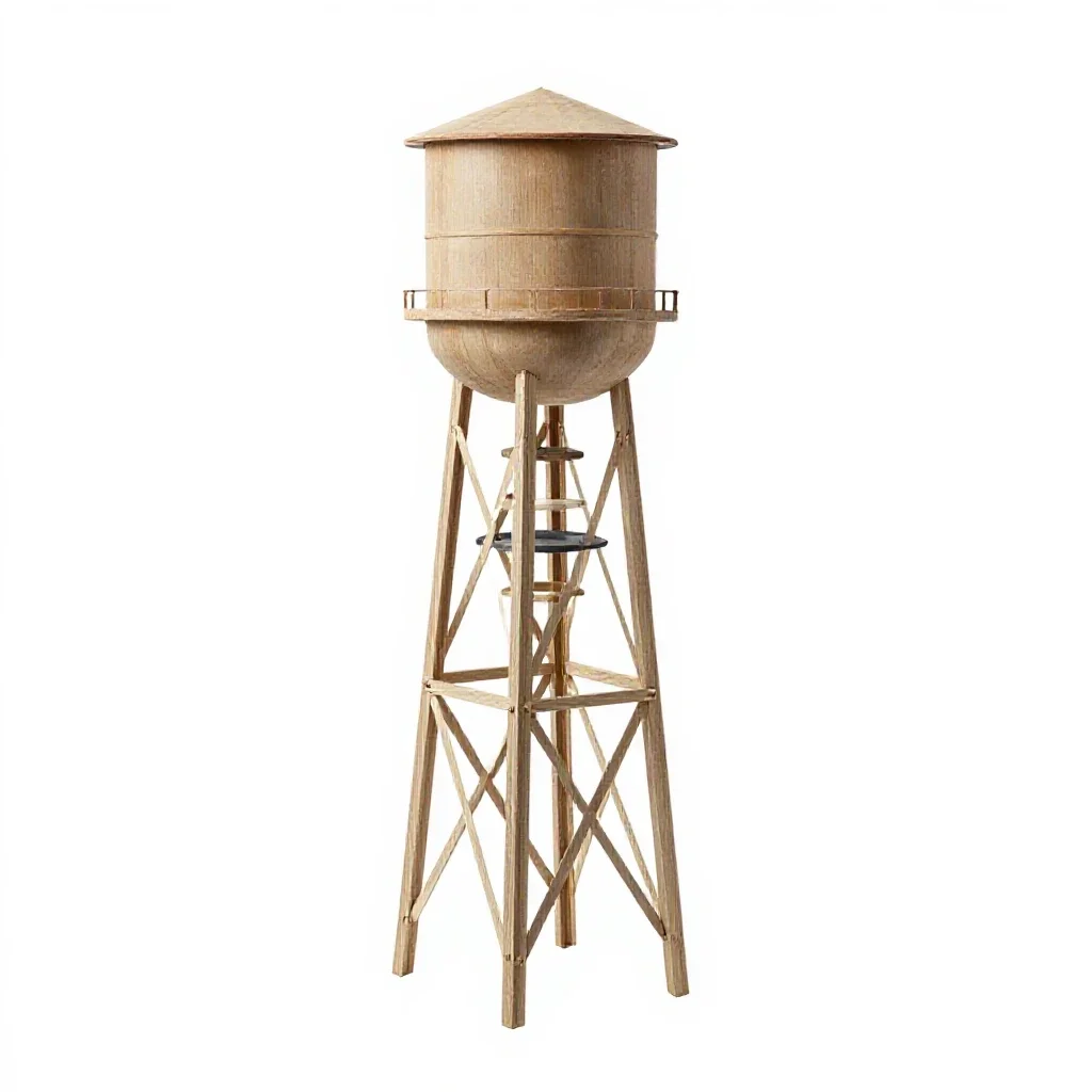 Water tower model isolated on a white background