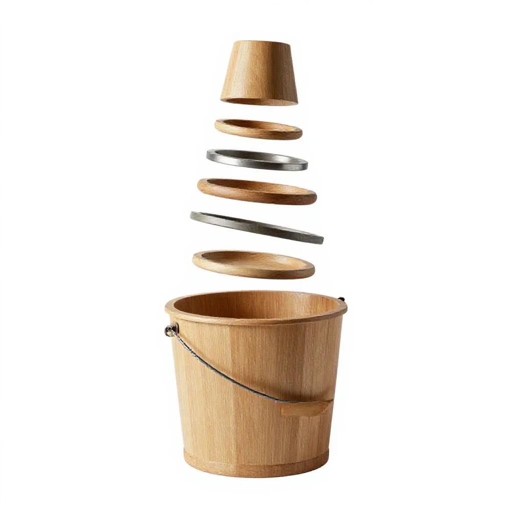 Well with a bucket isolated on a white background