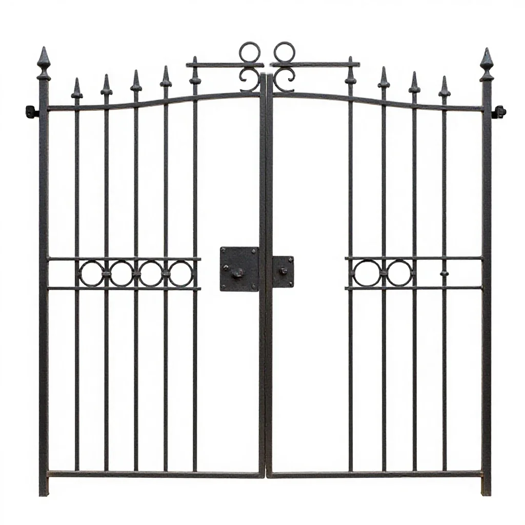 Wrought iron gate isolated on a white background