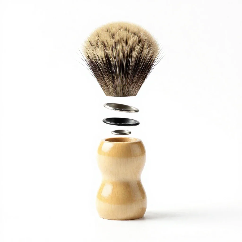 Badger shaving brush isolated on a white background