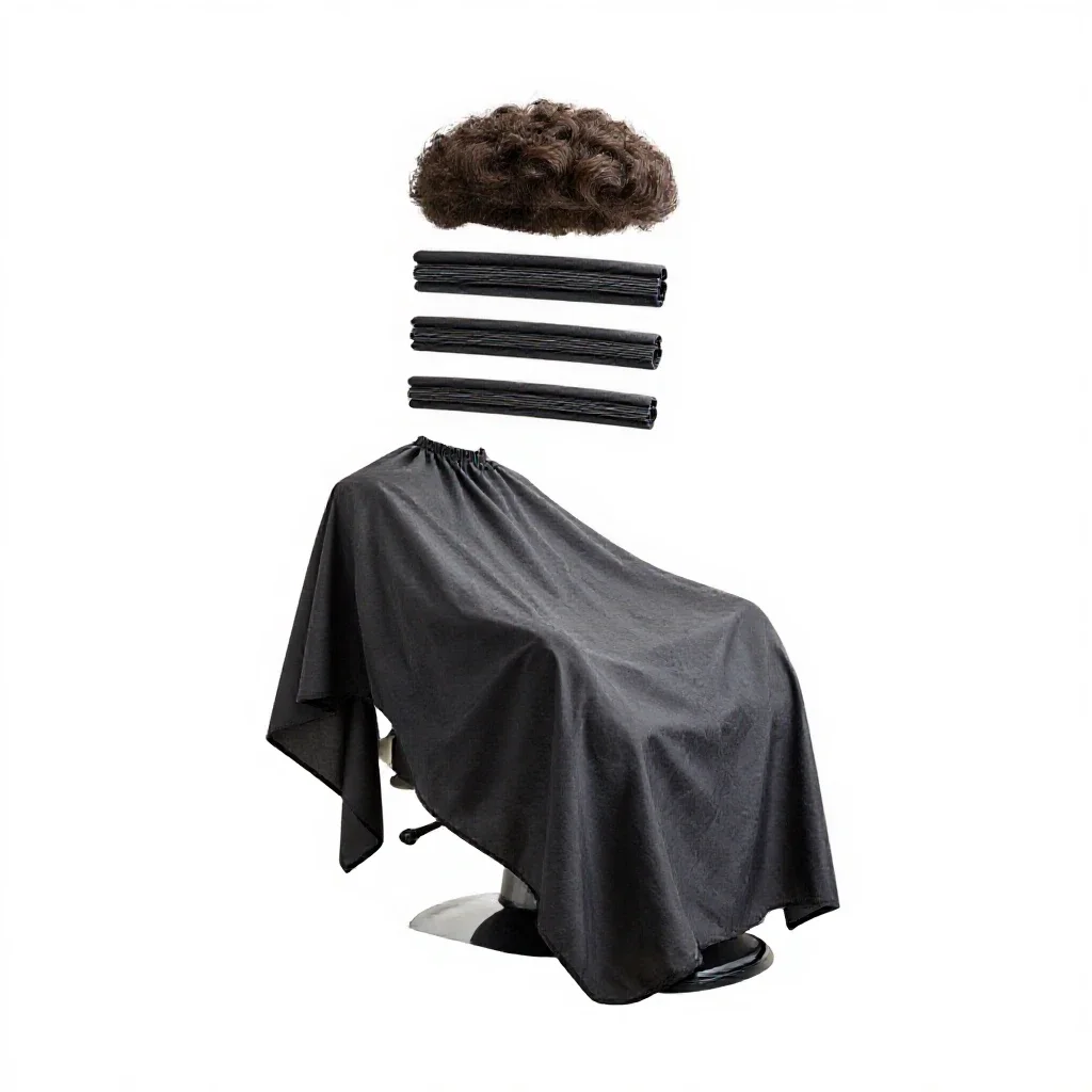 Barber cape folded isolated on a white background