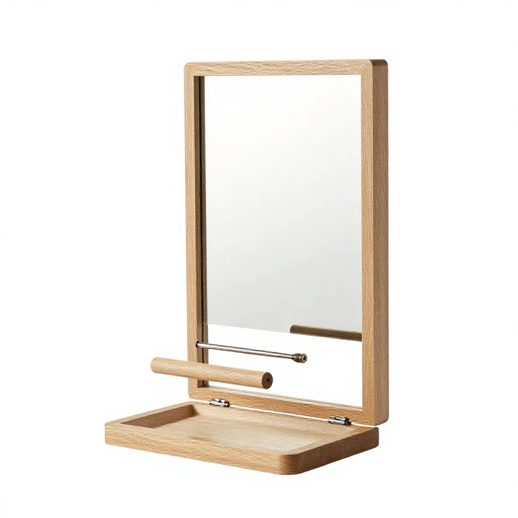 Compact mirror open isolated on a white background