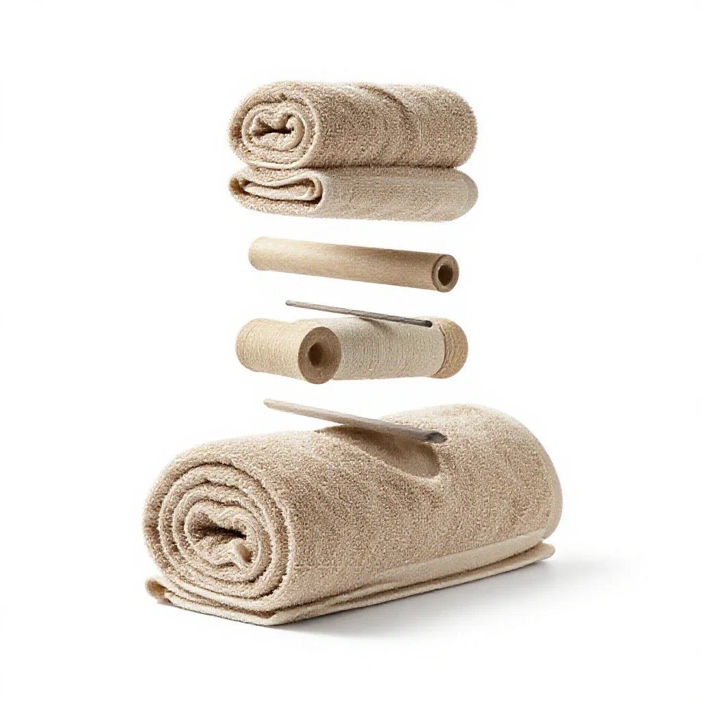 Hot towel rolled isolated on a white background