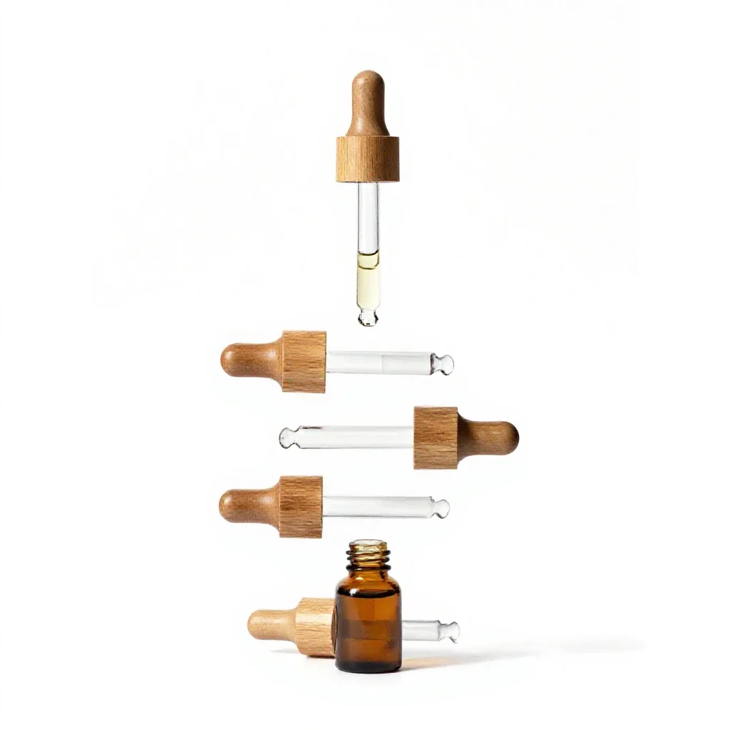 Set of glass dropper serums isolated on a white background
