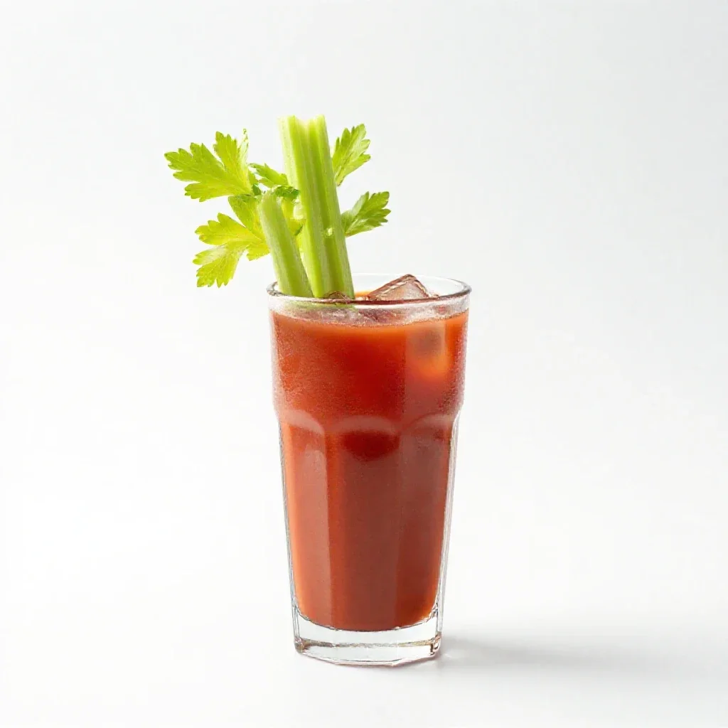 Bloody mary with a celery stalk isolated on a white background