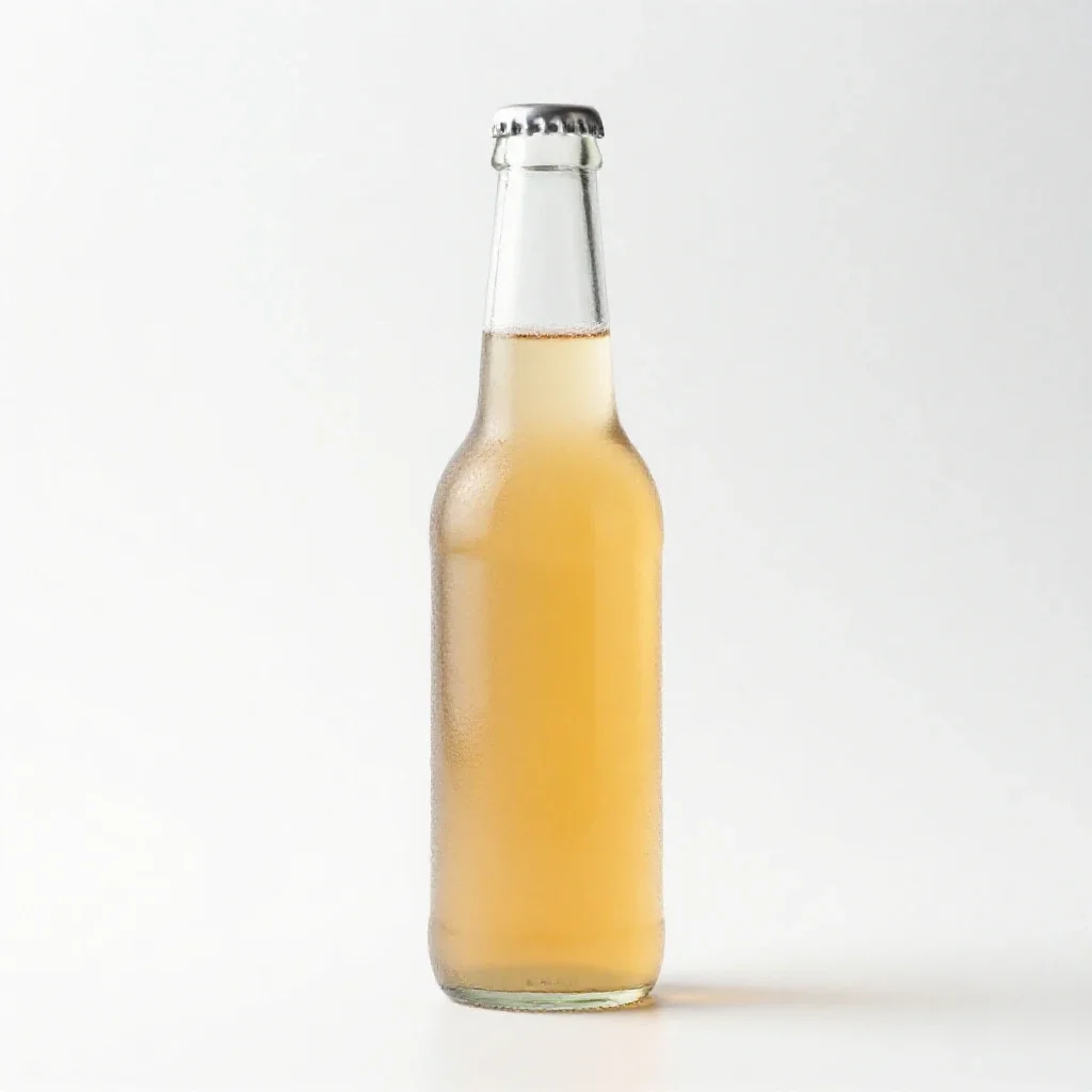 Bottle of kombucha isolated on a white background