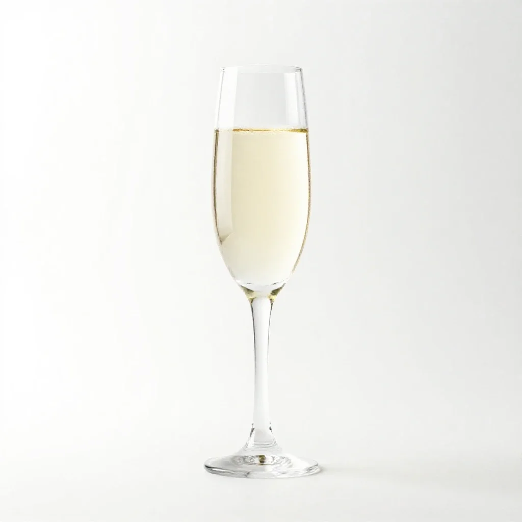 Flute of sparkling wine isolated on a white background