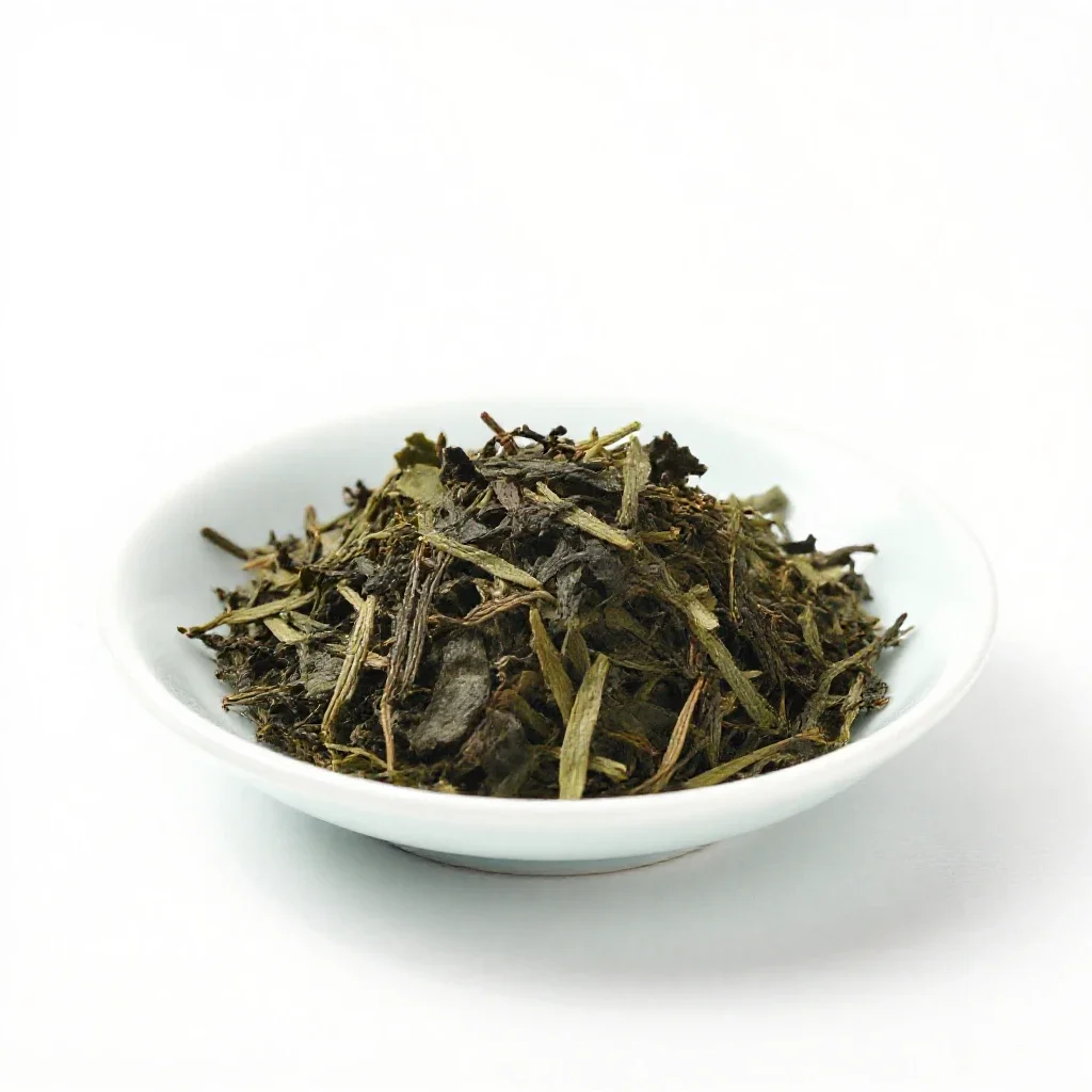Genmaicha in a kyusu isolated on a white background