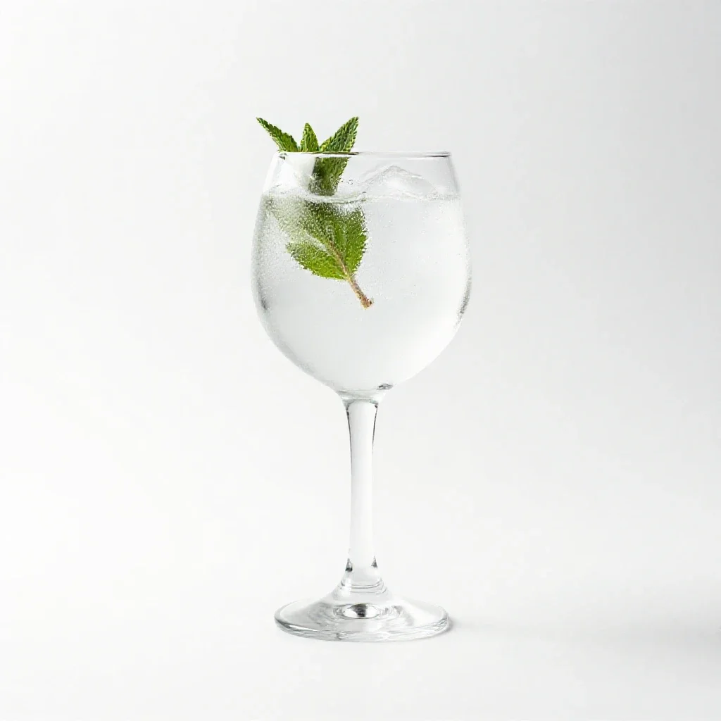 Gin and tonic with botanicals isolated on a white background