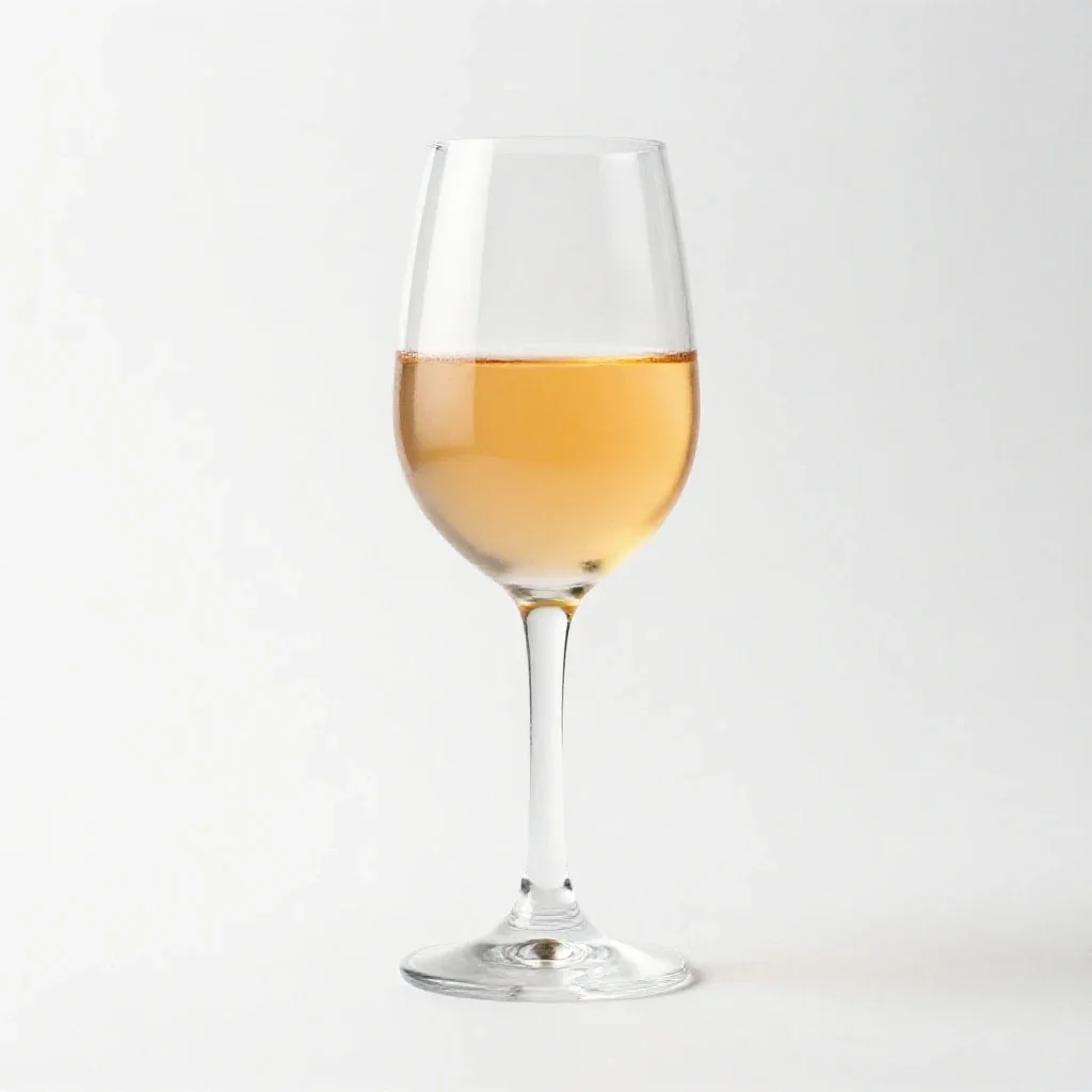 Glass of natural orange wine isolated on a white background