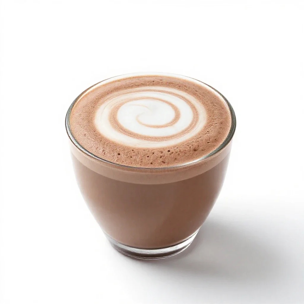 Hot chocolate with cream isolated on a white background
