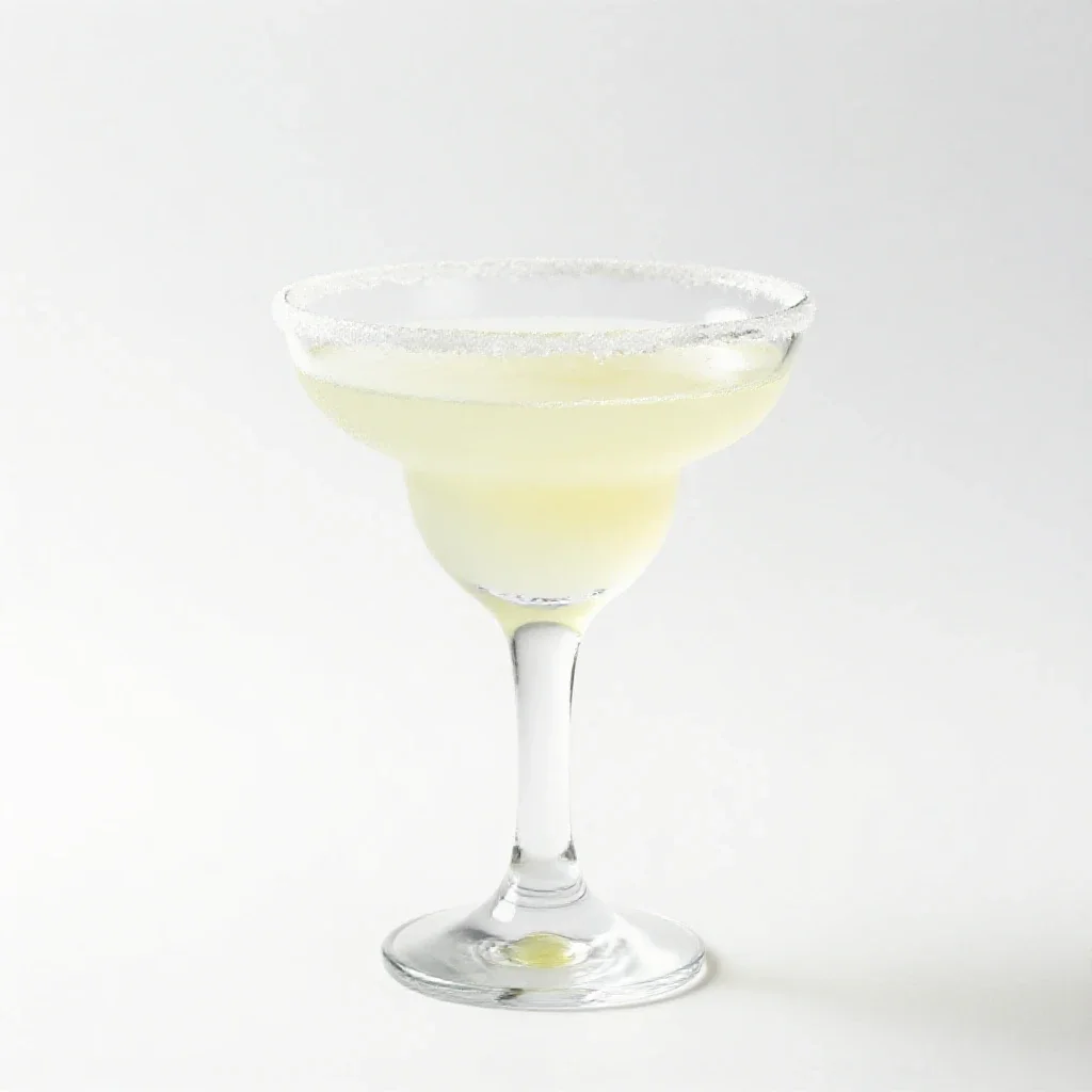 Margarita with a salt rim isolated on a white background