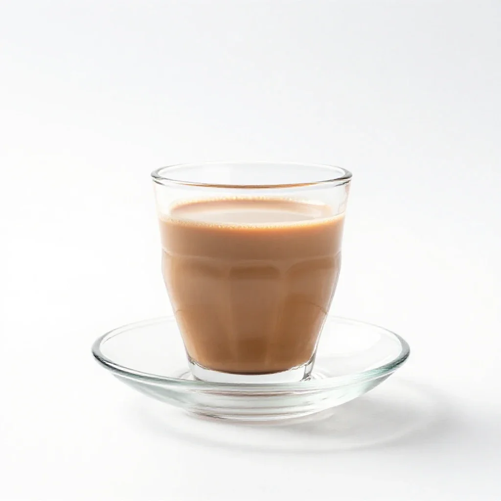 Masala chai in a glass isolated on a white background