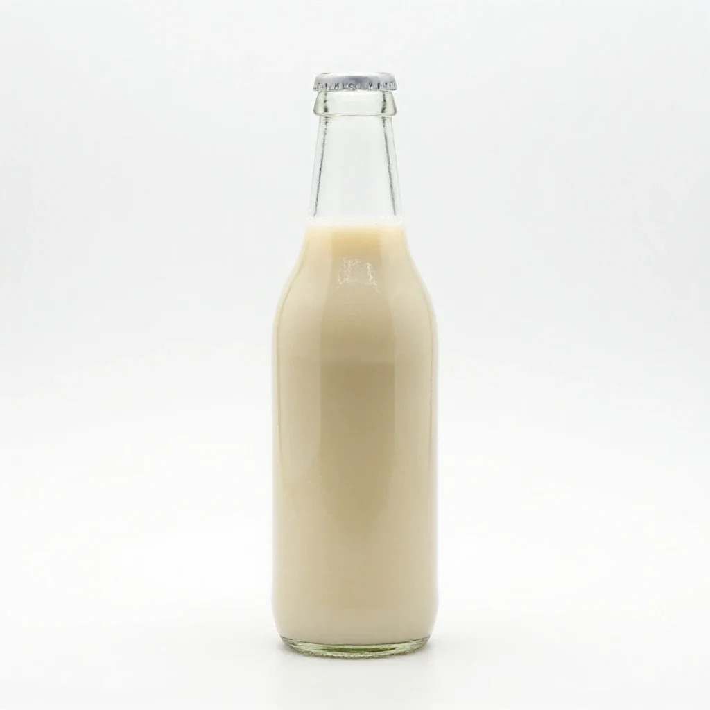 Soju bottle and glass isolated on a white background