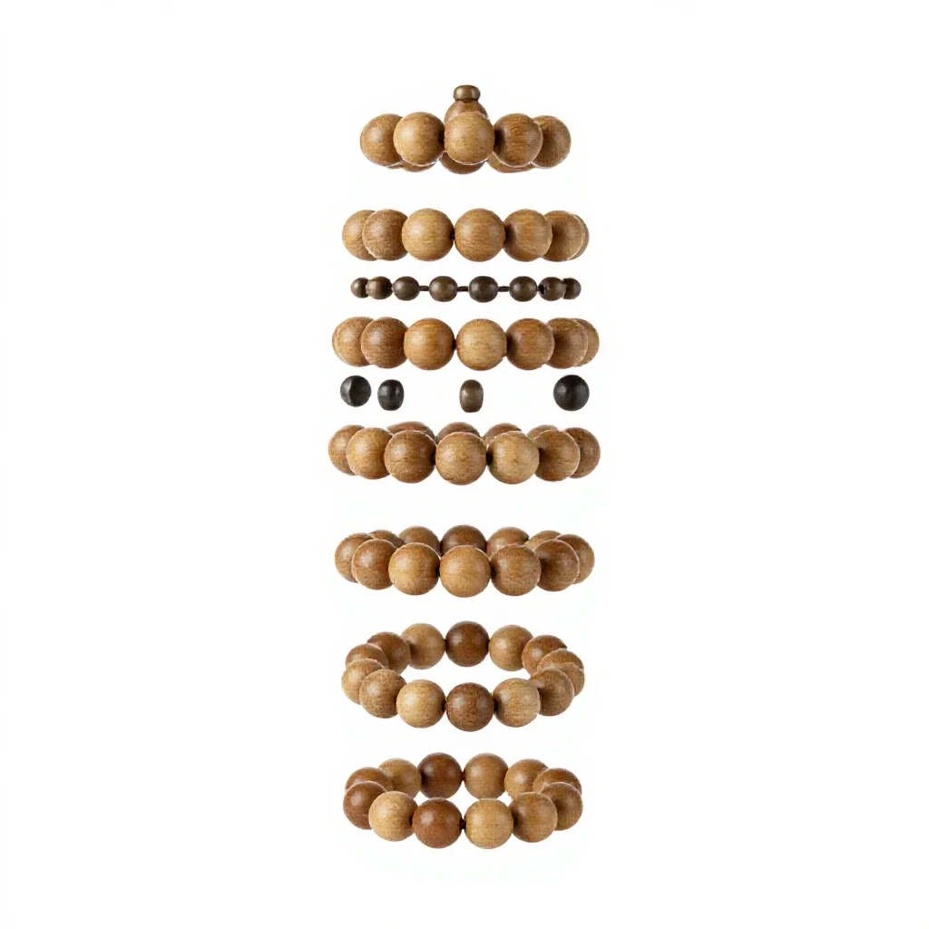 Prayer bead strand isolated on a white background