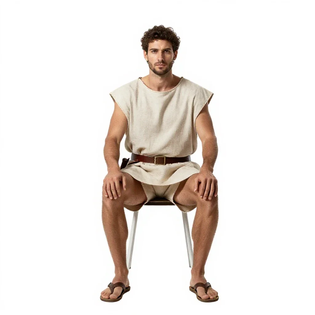 Greek hoplite isolated on a white background