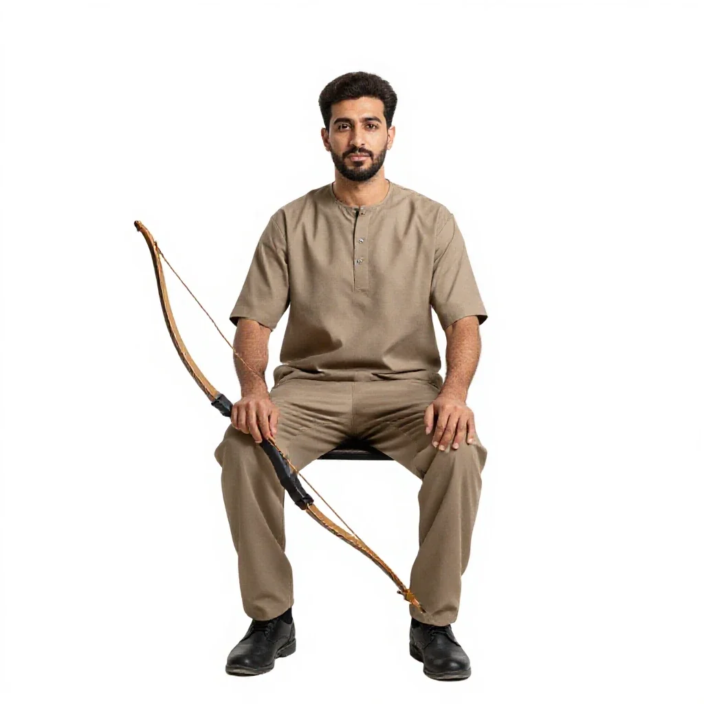 Persian archer isolated on a white background