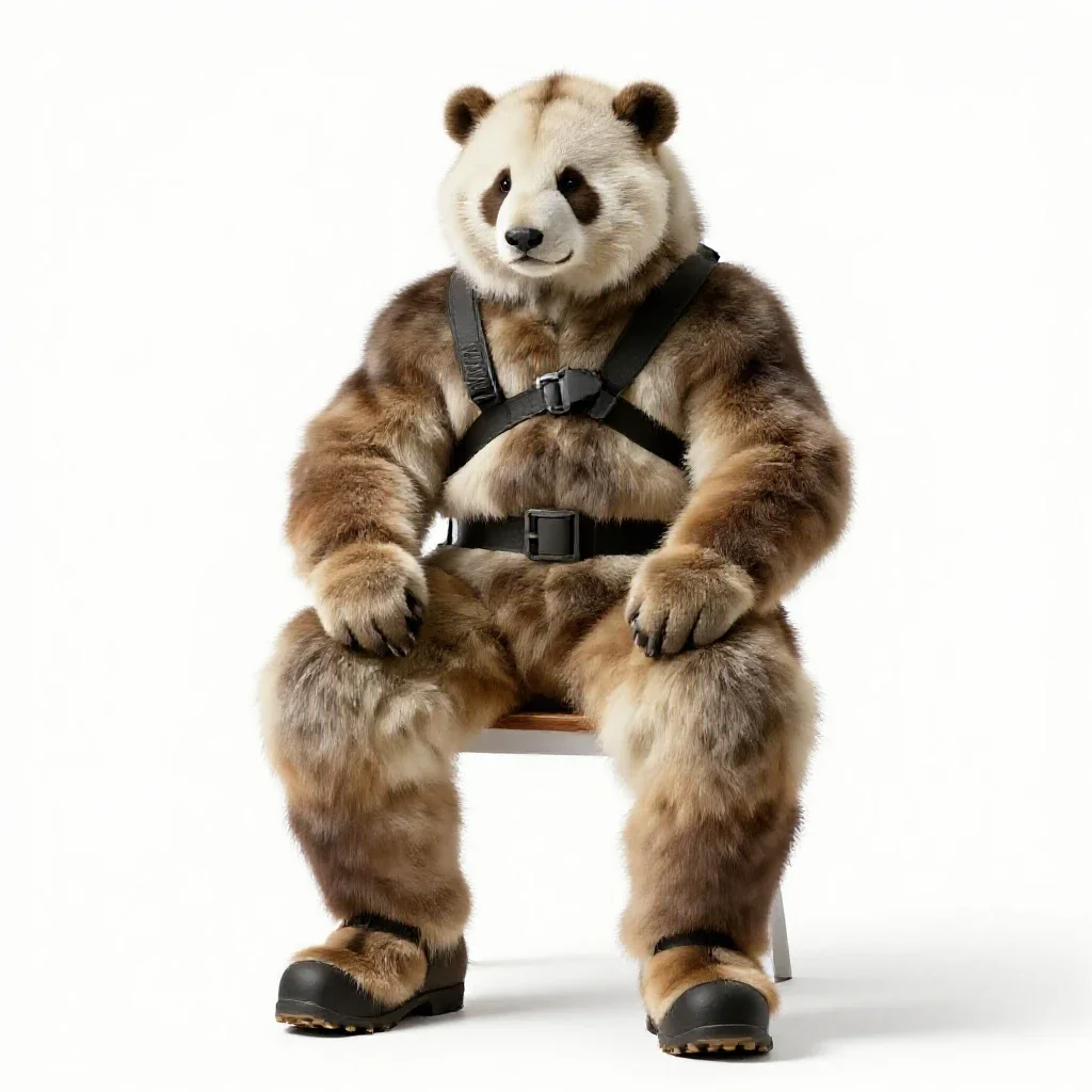 Antarctic explorer in furs isolated on a white background