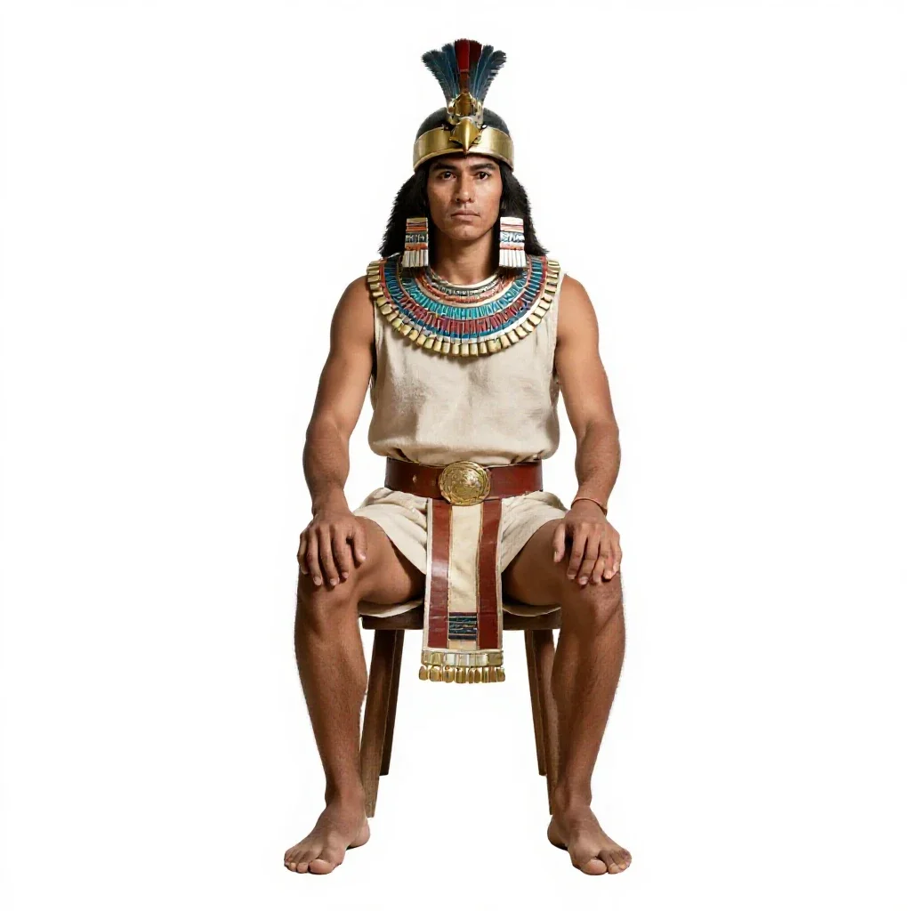 Aztec eagle warrior isolated on a white background