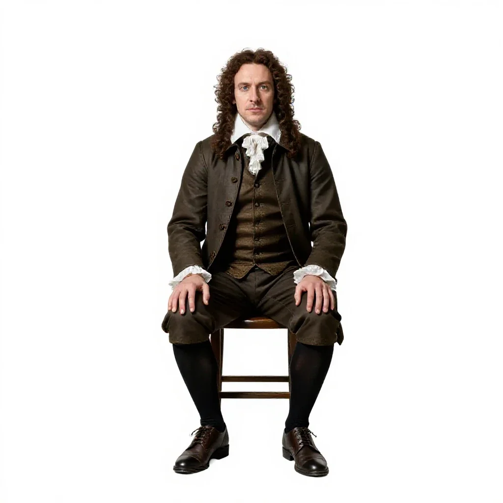 Elizabethan playwright isolated on a white background