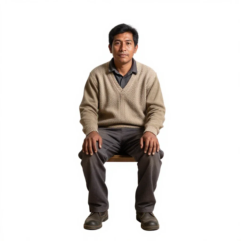 Inca quipu keeper isolated on a white background