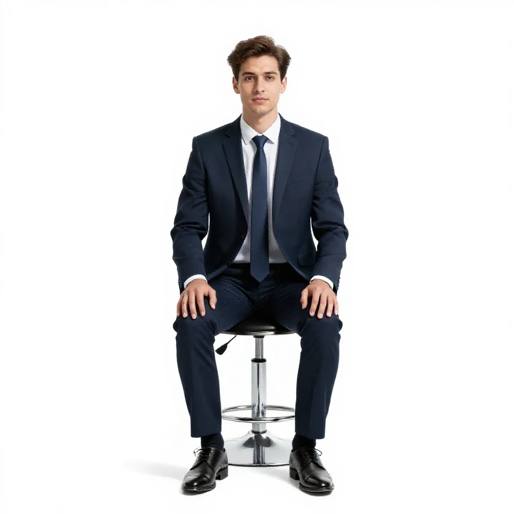 Corporate fixer in tailored synthetics isolated on a white background