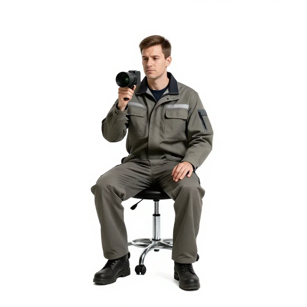 Deep space surveyor with a scanner isolated on a white background