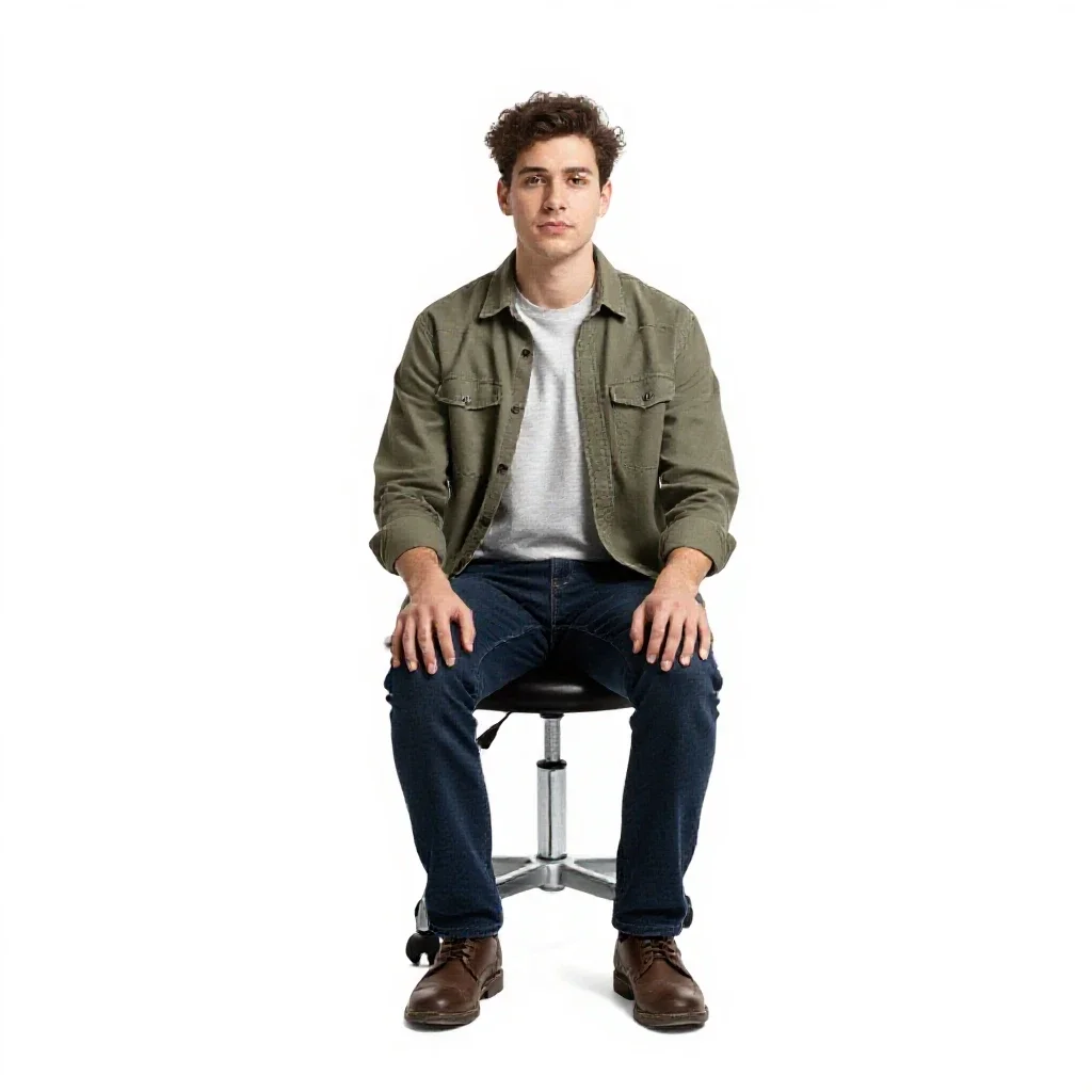Generation ship archivist isolated on a white background