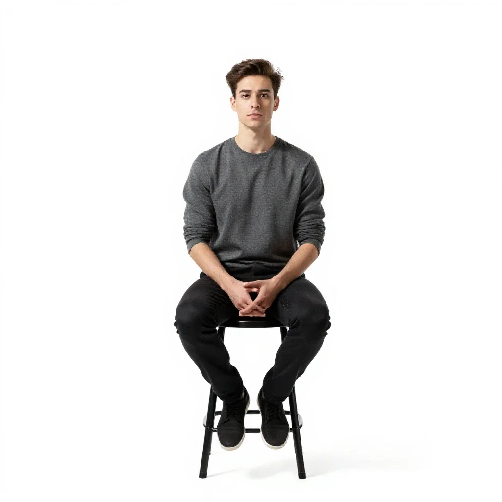 Low-gravity dancer isolated on a white background