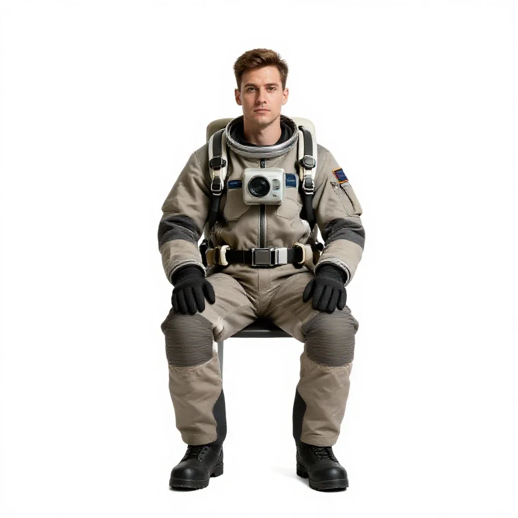 Planetary ranger with a rebreather isolated on a white background