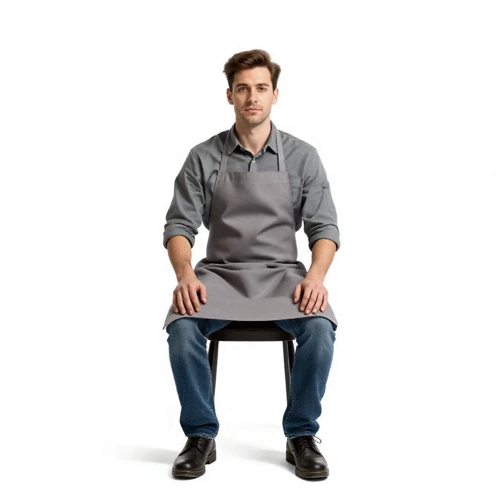 Starship cook in a galley apron isolated on a white background