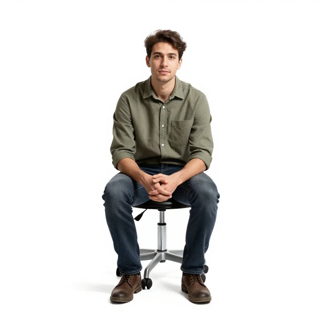 Terraforming botanist isolated on a white background