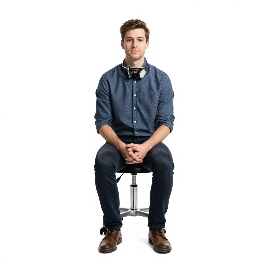 Xenolinguist with a translator collar isolated on a white background