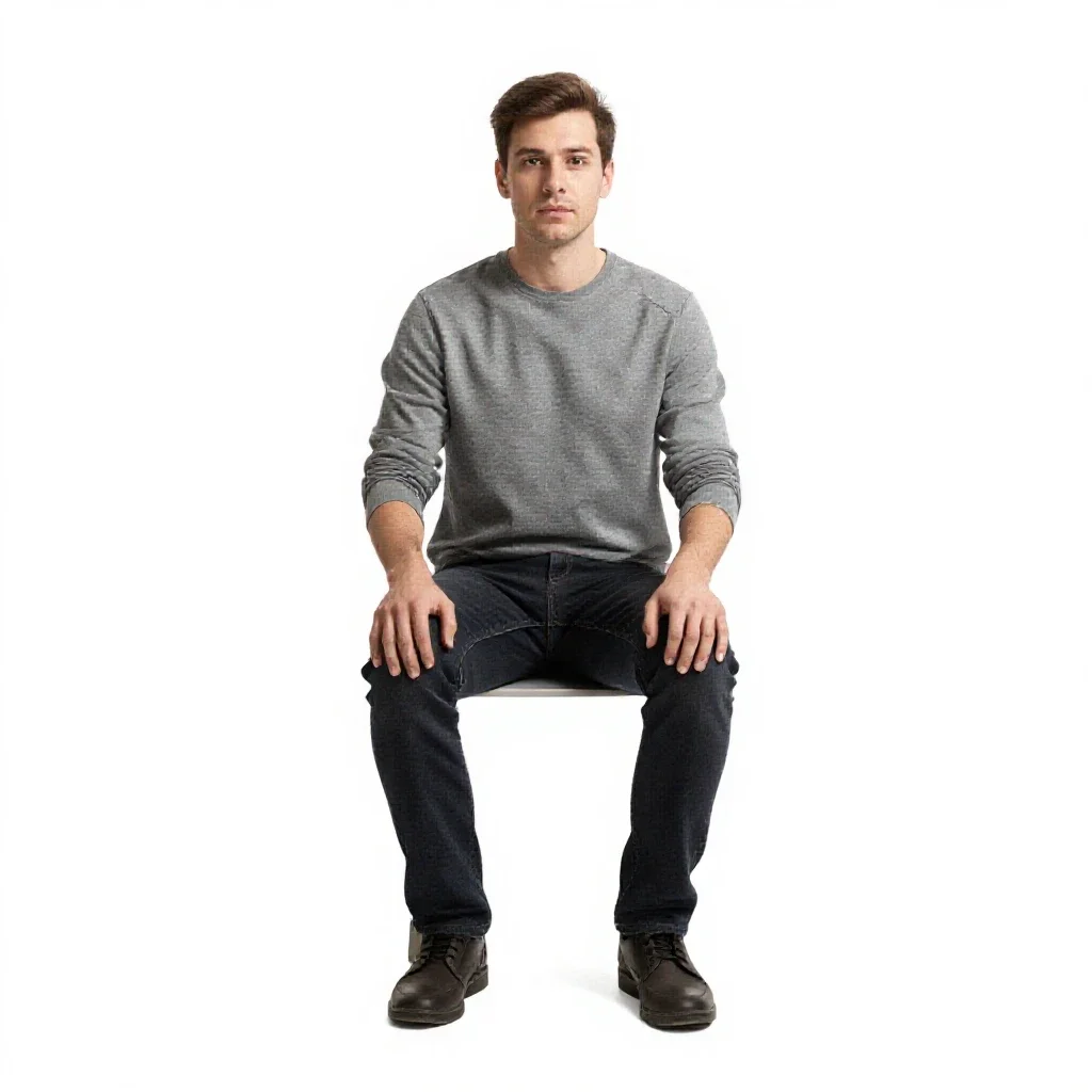 Android with visible seams isolated on a white background