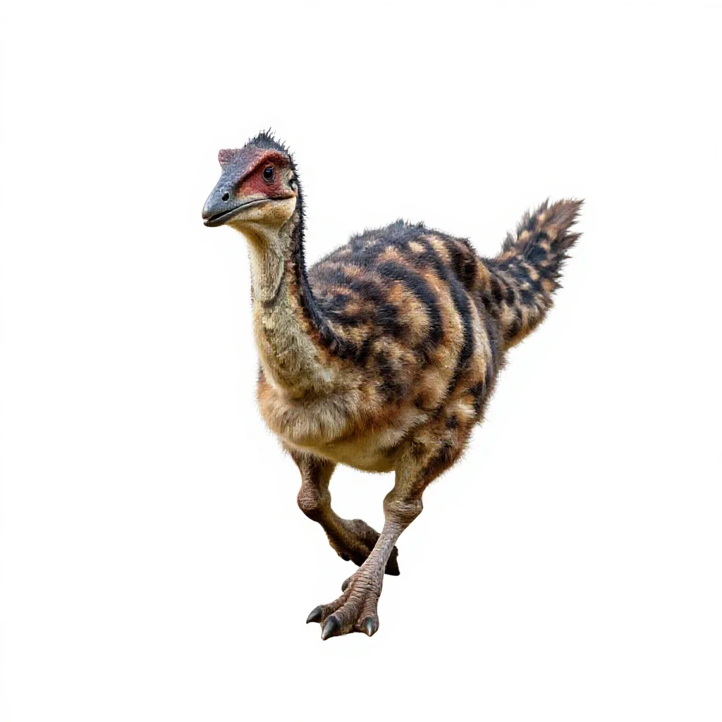 Gallimimus running isolated on a white background