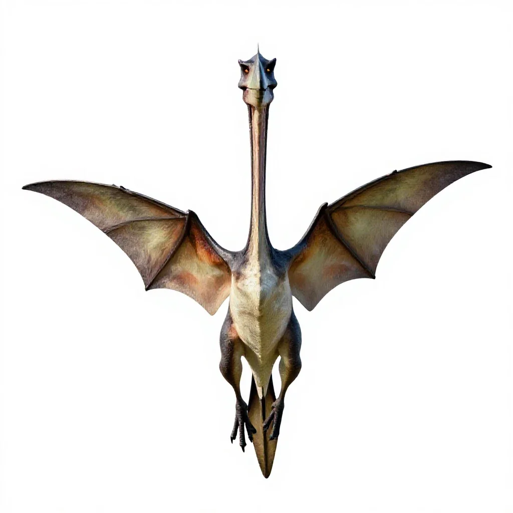 Quetzalcoatlus standing isolated on a white background