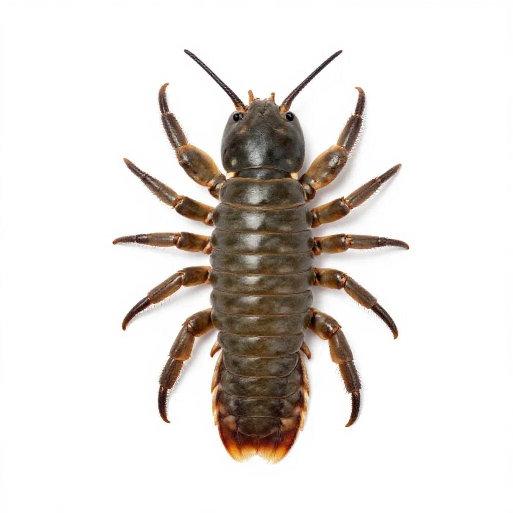Trilobite on the seafloor isolated on a white background