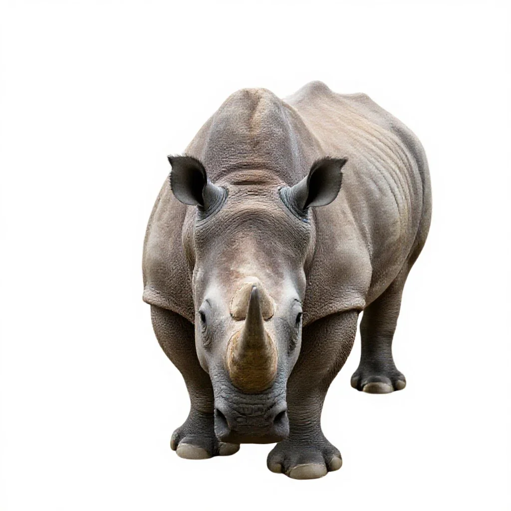 Woolly rhinoceros isolated on a white background
