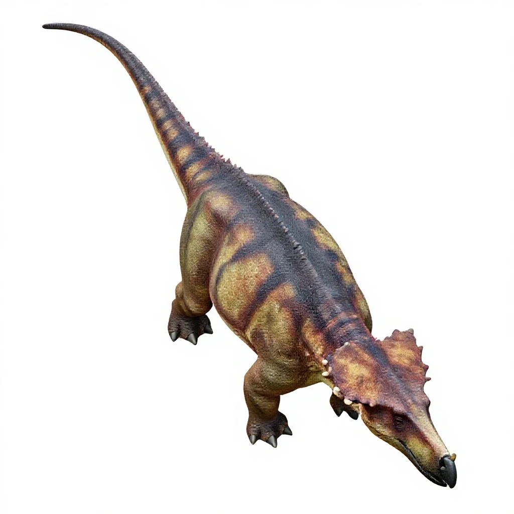 Ankylosaurus with its club tail isolated on a white background