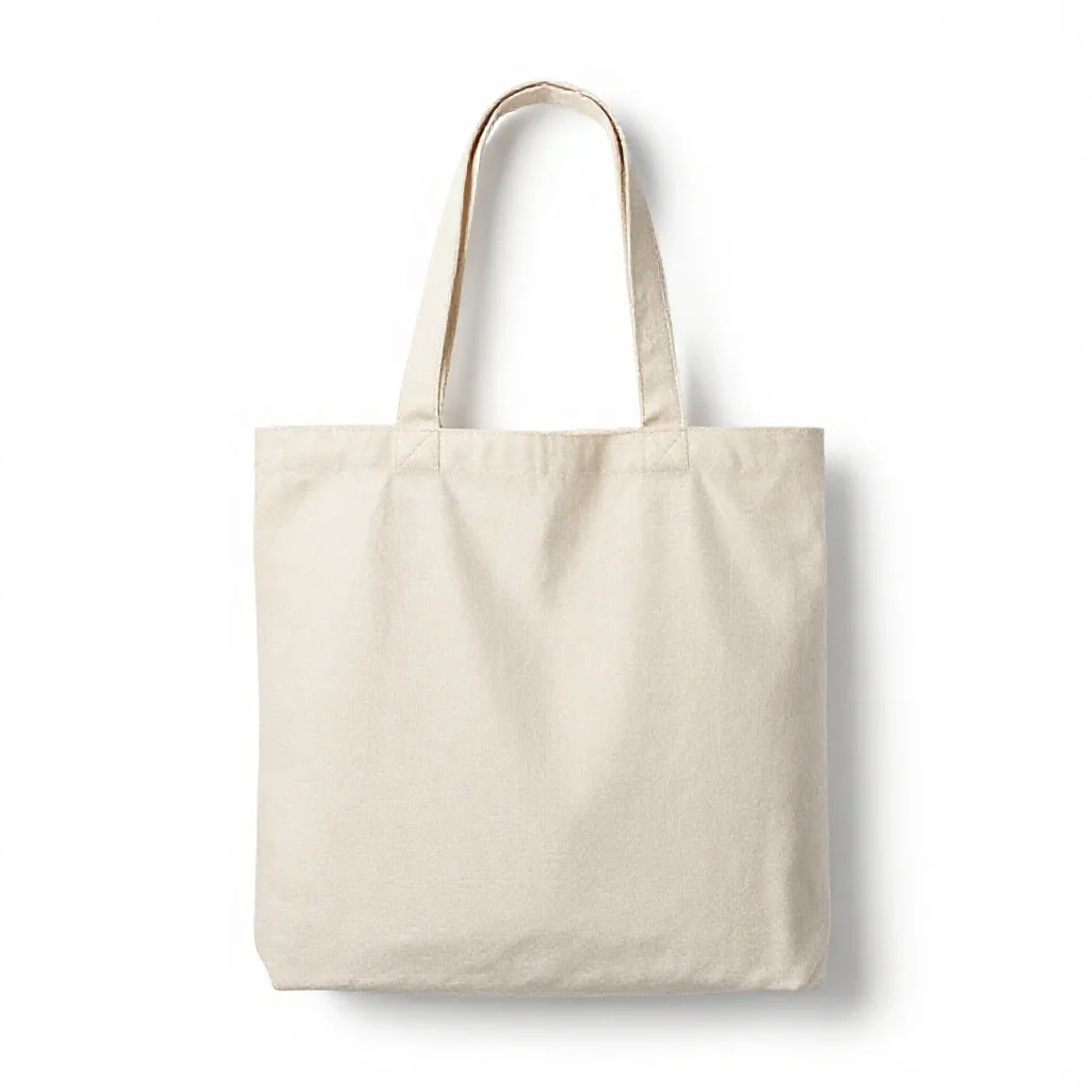 Canvas tote bag isolated on a white background