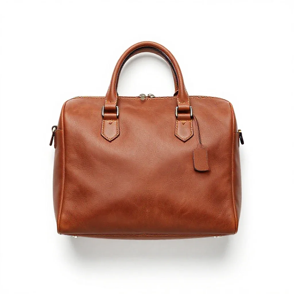 Leather satchel isolated on a white background